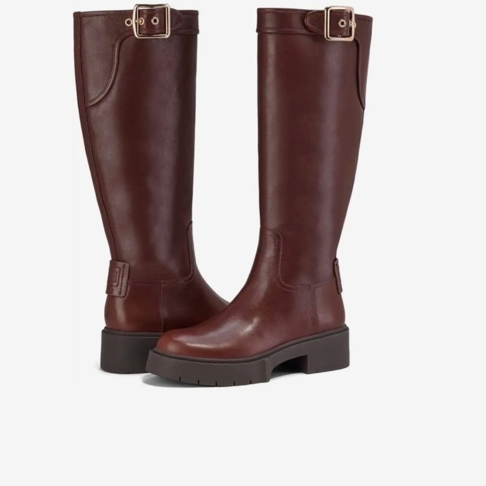 Coach Lilli Leather Lug Sole Boots